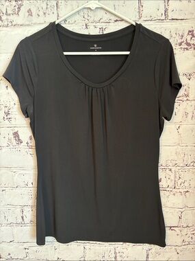 Worthington Black Scoop Neck Short Sleeve Tee